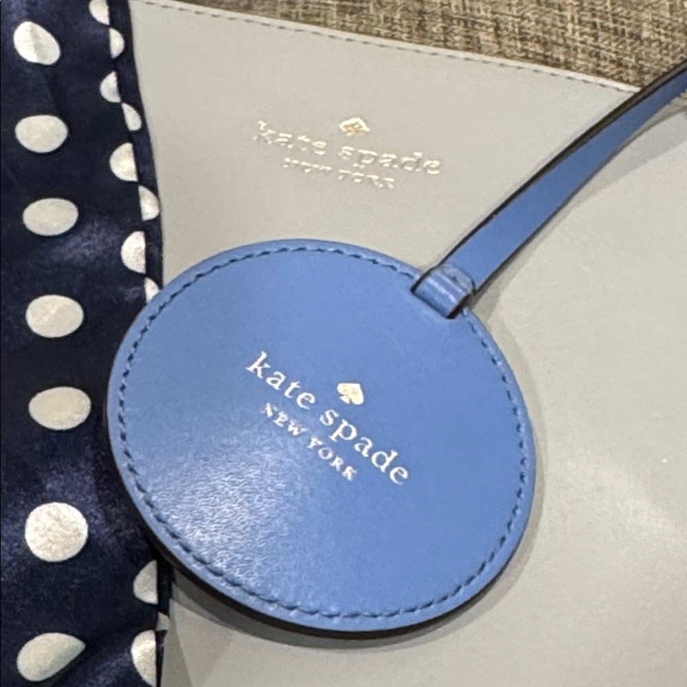 Kate Spade Bag Rosa Blue Leather Tote - Picture 16 of 17